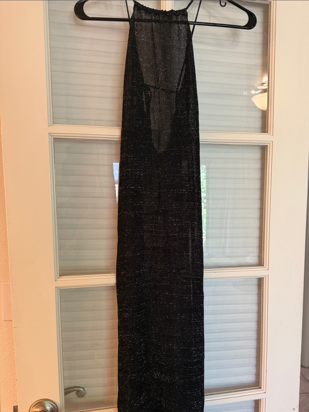 Black Sparkle Sleeveless Maxi Dress